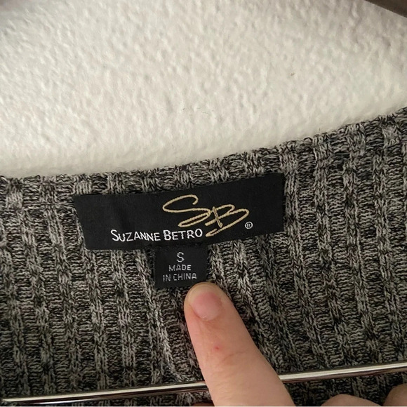 Suzanne Betro Marled Bell Sleeve Top Oversized Boho Grungecore Small Cozy - Picture 5 of 12